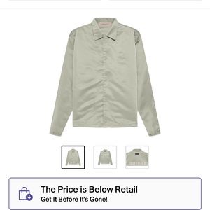 Fear of god essentials coaches jacket (seafoam) brand new with tags